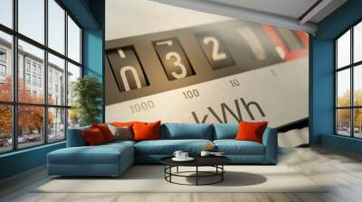 Analog electrometer is measuring electricity consumption. 3D ren Wall mural