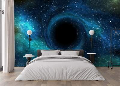 black hole over star field in outer space Wall mural