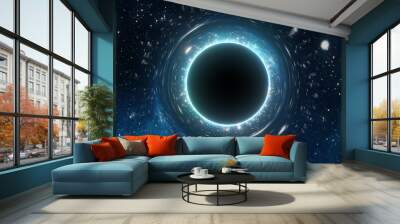 Singularity of massive black hole. 3D rendered illustration. Wall mural