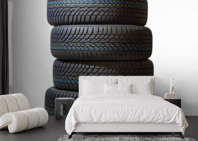 Winter tires isolated on transparent background. Wall mural