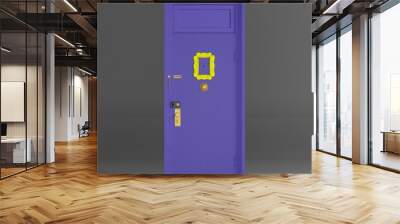 3d illustration of purple door from populat TV show FRIENDS Wall mural