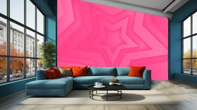 Minimal backgrounds star design. star Lines colorful design. future geometric patterns. trendy stylish star illustration. pink stars on a light shades gradient background. Star Vector illustration Wall mural