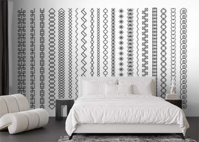 Set of line art decorative elements, border and page rules frame. Wall mural