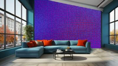 Abstract futuristic neon wallpaper. Purple, pink dots on a blue background. Vector texture for digital technology concept design Wall mural