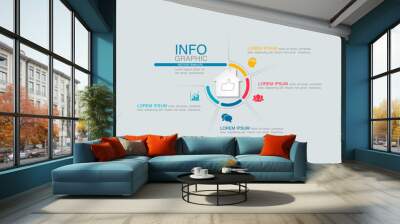 Vector iInfographic template for business, presentations, web design. Home, house, housing. Wall mural