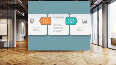 Vector infographic template, 2 options. Wall mural