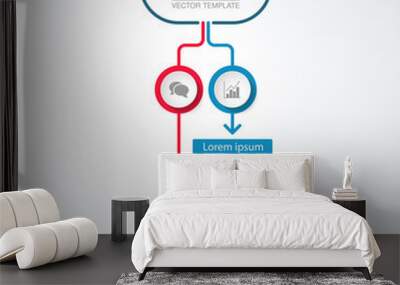 Vector infographic template for diagram, graph, presentation, chart, business concept with 2 options. Wall mural