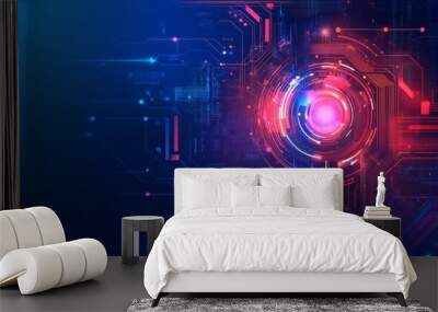 AI futuristic technology background vector Wall mural