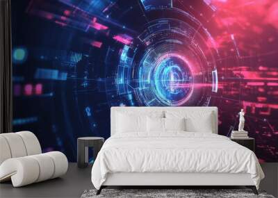 AI futuristic technology background vector Wall mural