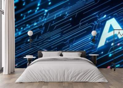 AI futuristic technology background vector Wall mural