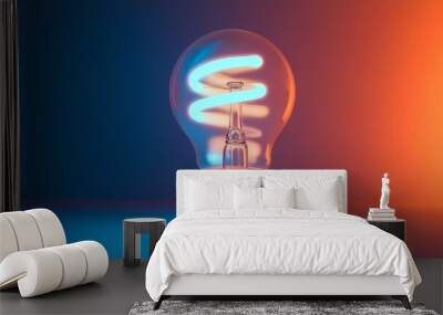 florescent bulb symbolizing the saving energy of and money Wall mural