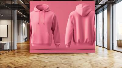 front and back pink hoodie mock up  Wall mural