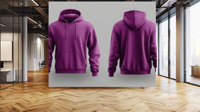 front and back plum hoodie mock up  Wall mural