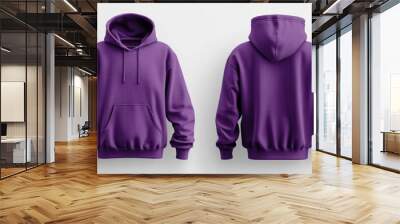 front and back purple hoodie mock up  Wall mural