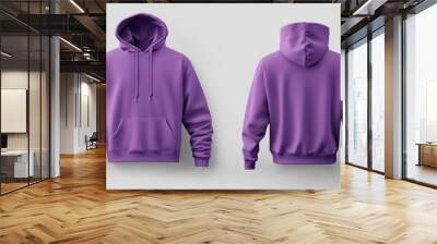 front and back purple hoodie mock up  Wall mural