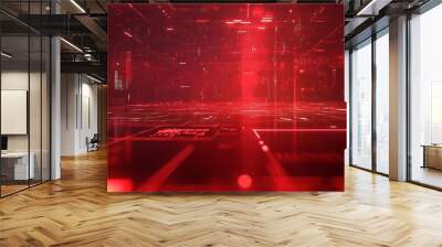 futuristic red background for ads  Wall mural