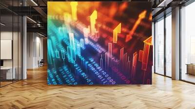 illustration of arrow up, market stocks background concept Wall mural