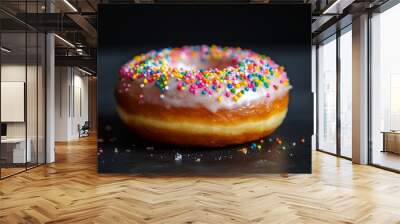 product photo of tasteful donut with colorful sparkles  Wall mural