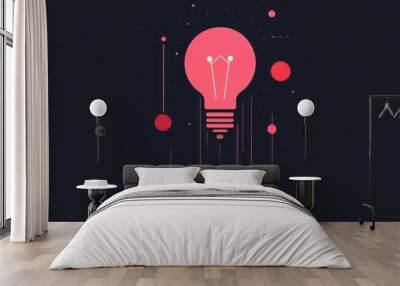 right idea with upward arrow, representing insight and growth, flat design illustration Wall mural