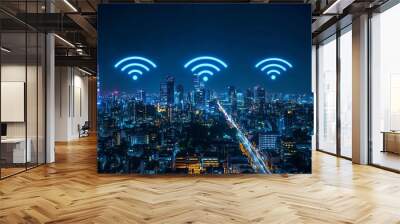 Smart City Wifi Lan Networks Wall mural