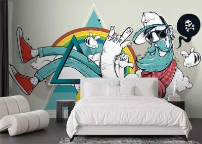 Abstract graffiti hipster Wall mural