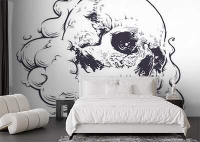 Vaping Skull Art Wall mural