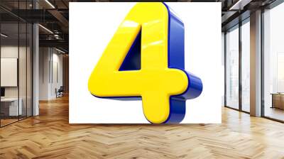 3d rendering of golden 4 Number for your unique selling poster banner ads Party or birthday design Wall mural