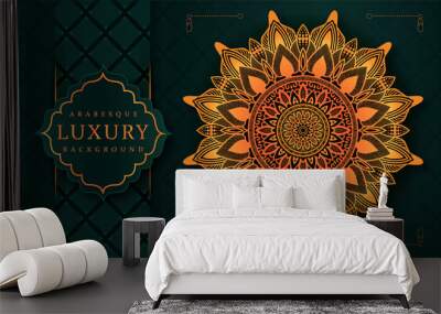 Luxury mandala background with golden arabesque pattern arabic islamic east style.decorative mandala for print, poster, cover, brochure, flyer, banner, logos, cover, brochure, flyer Wall mural