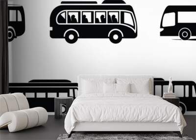 WebBus icon. Black silhouette. Side view. Vector simple flat graphic illustration. Isolated object on a white background. Isolate. Wall mural