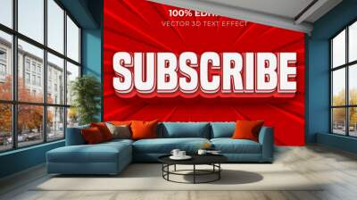 100% editable 3d text effect design Wall mural