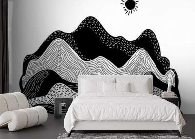 abstract mountains graphic, isolated vector illustration Wall mural