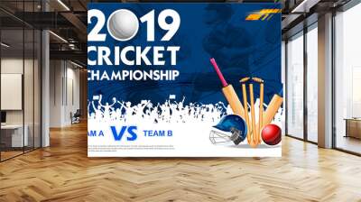 Batsman playing cricket championship sports 2019 Wall mural