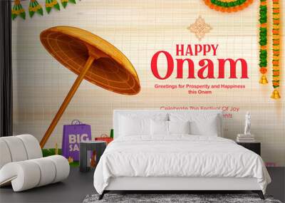 Ccelebration background for Happy Onam festival of South India Kerala Wall mural