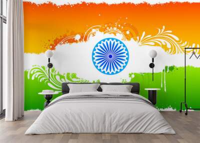 Floral Indian Flag Wall mural