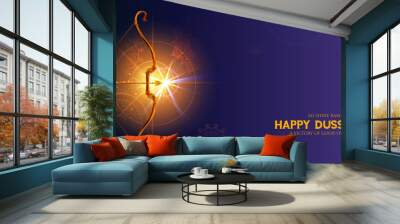 illustration of Bow and Arrow of Rama in festival of India background for Dussehra Wall mural