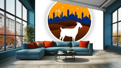 sheep wishing Eid ul Adha Happy Bakra Id holy festival of Islam Muslim Wall mural