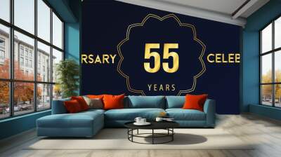 55 years anniversary celebration design template Vector. Premium design for happy birthday, marriage, invitation card, banner, brochure, booklet, graduation, greetings card, poster. Wall mural