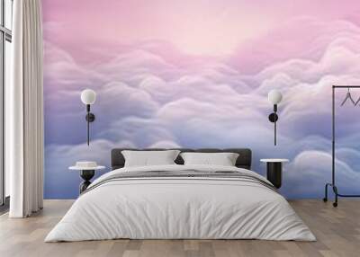 Pastel gradient mystical fantasy cloudscape hd phone wallpaper, ai generated Wall mural