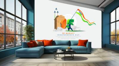 15 AUGUST- vector illustration of 15 august. Independence Day Wall mural