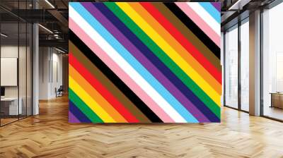 Pride Background with LGBTQ Pride Flag Colours. Rainbow Stripes Background in LGBT Gay Pride Wallpaper Wall mural