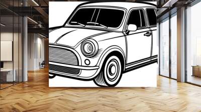 Cute modern car vector illustration Wall mural