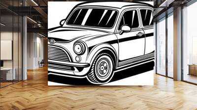 Cute modern car vector illustration Wall mural