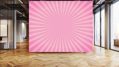 Pink sunburst retro background vector design. Sunburst radial illustration. Wall mural