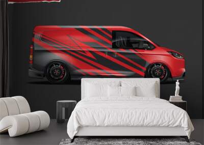 Racing car wrap design vector. Graphic abstract stripe racing background kit designs for wrap vehicle Wall mural