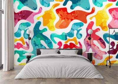 Bright abstract geometric seamless pattern in graffiti style. Quality vector illustration for your design Wall mural