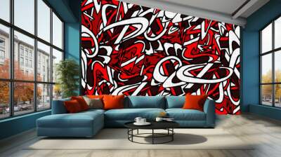 Graffiti abstract seamless pattern grunge effect vector illustration Wall mural