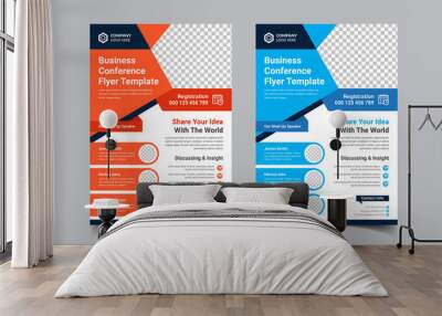 Business Conference Flyer Template Wall mural