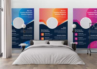 Modern Corporate Business Flyer Set Template Design Wall mural