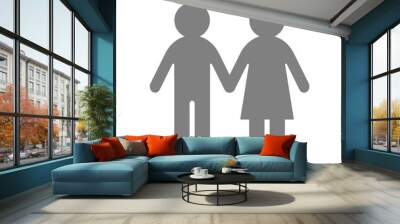 Heterosexual couple sign. Vector icon. Wall mural