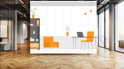 Home office workplace. Vector illustration. Wall mural